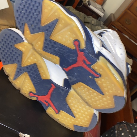 Air Jordan 6retro white/midnight navy blue/red sz9 - Picture 6 of 11